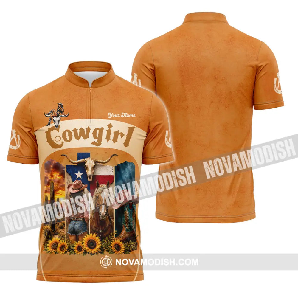 Women Shirt - Custom Cowgirl Shirt - Zipper Polo Shirt / S - T-shirt