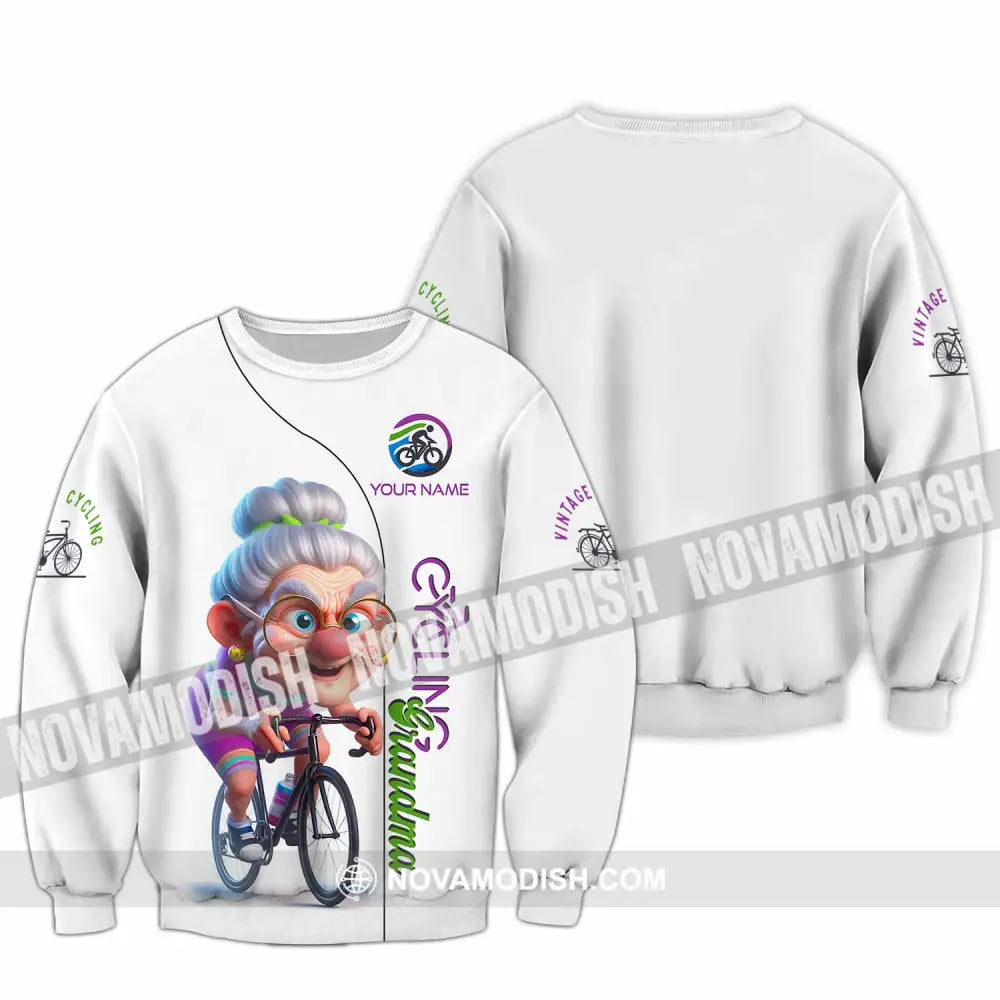 Women Shirt - Custom Cycling Grandma Sports Shirt Long Sleeve / S T-shirt