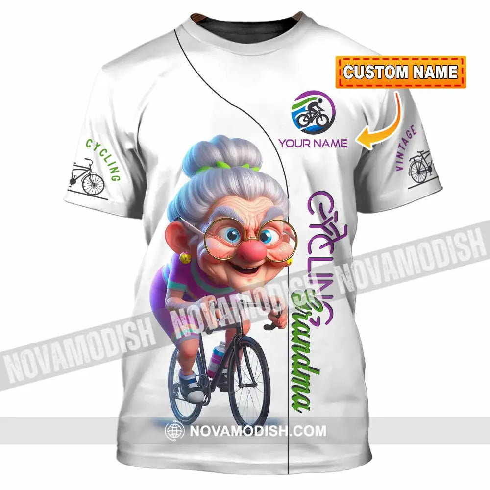 Women Shirt - Custom Cycling Grandma Sports Shirt T-shirt