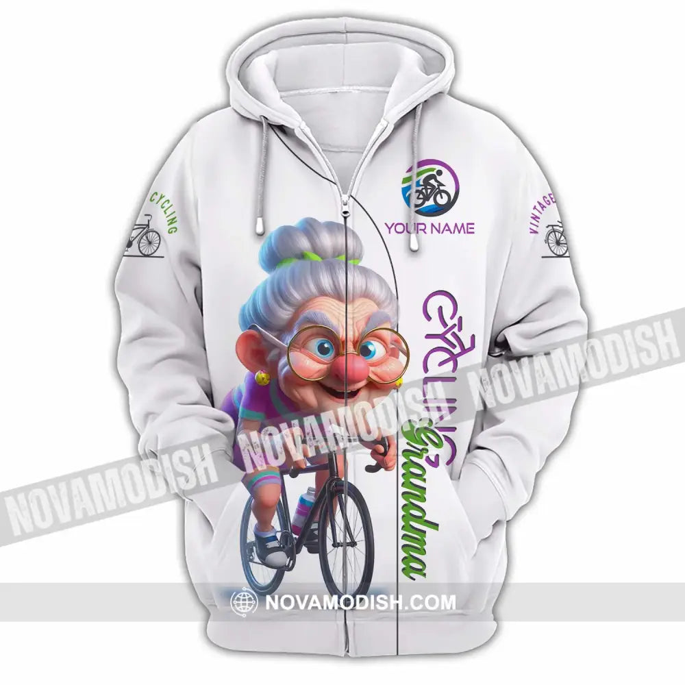 Women Shirt - Custom Cycling Grandma Sports Shirt Zipper Hoodie / S T-shirt