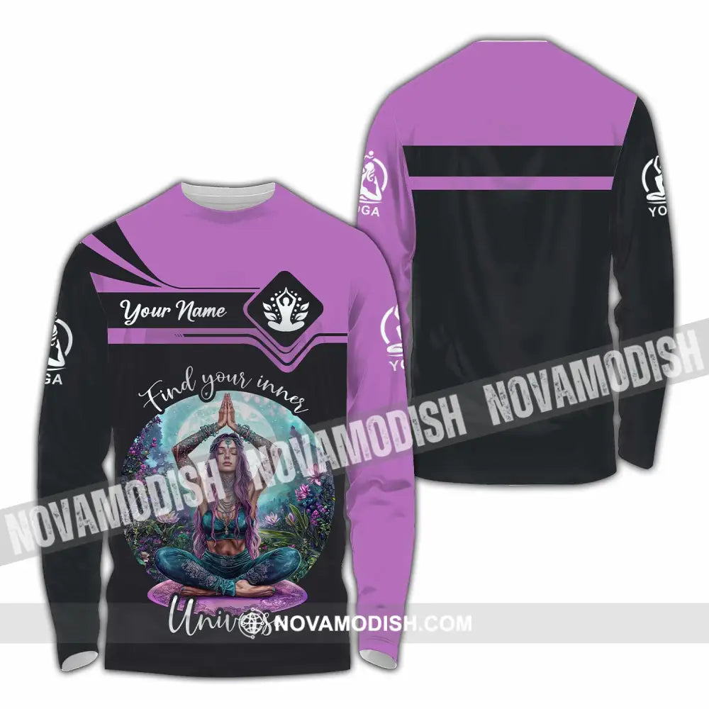 Women Shirt - Custom Find Your Inner Universe Yoga Shirt Long Sleeve Shirt / S T-shirt