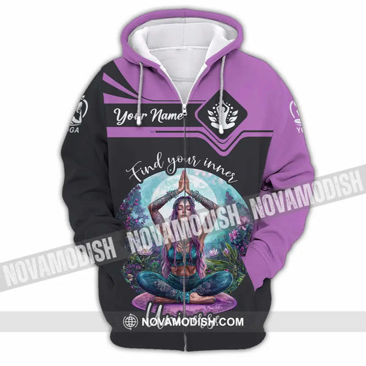 Women Shirt - Custom Find Your Inner Universe Yoga Shirt Zipper Hoodie / S T-shirt