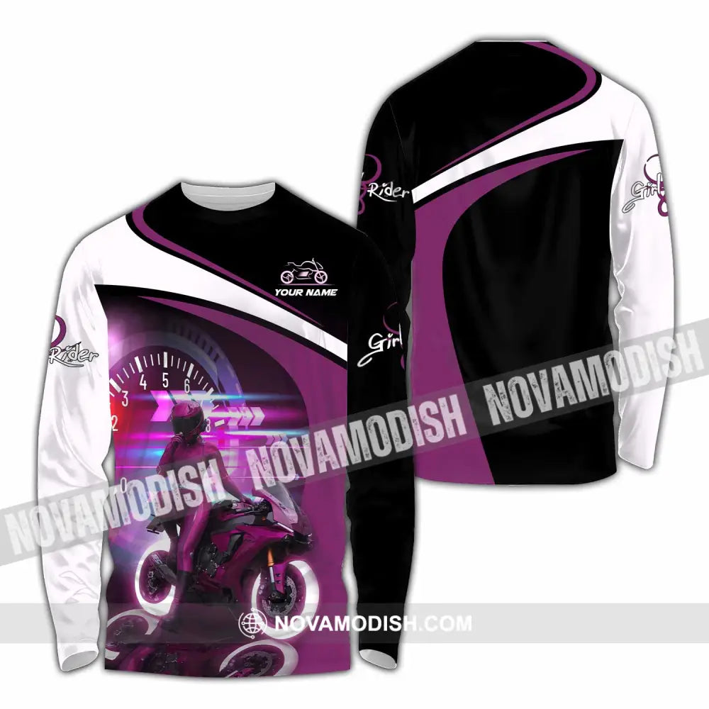 Women Shirt - Custom Girl Rider Shirt - Long Sleeve Shirt / S - T-shirt