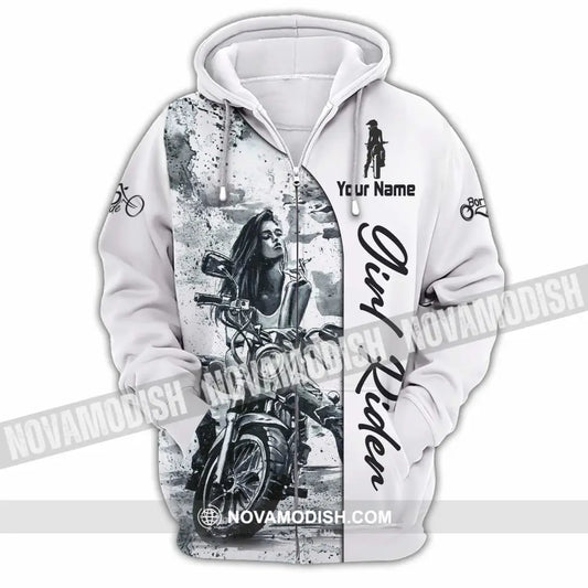 Women Shirt - Custom Girl Rider Shirt - Zipper Hoodie / S - T-shirt