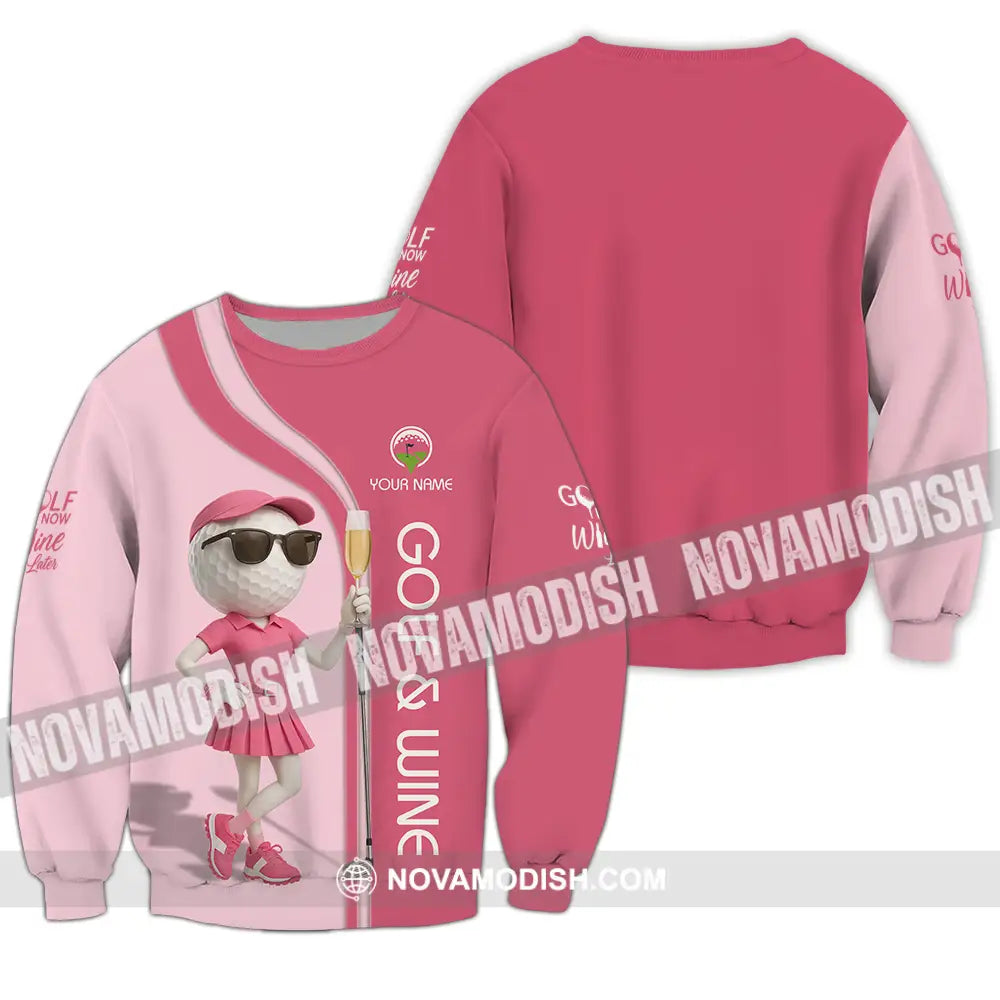 Women Shirt - Custom Golf And Wine Shirt Long Sleeve / S T-shirt