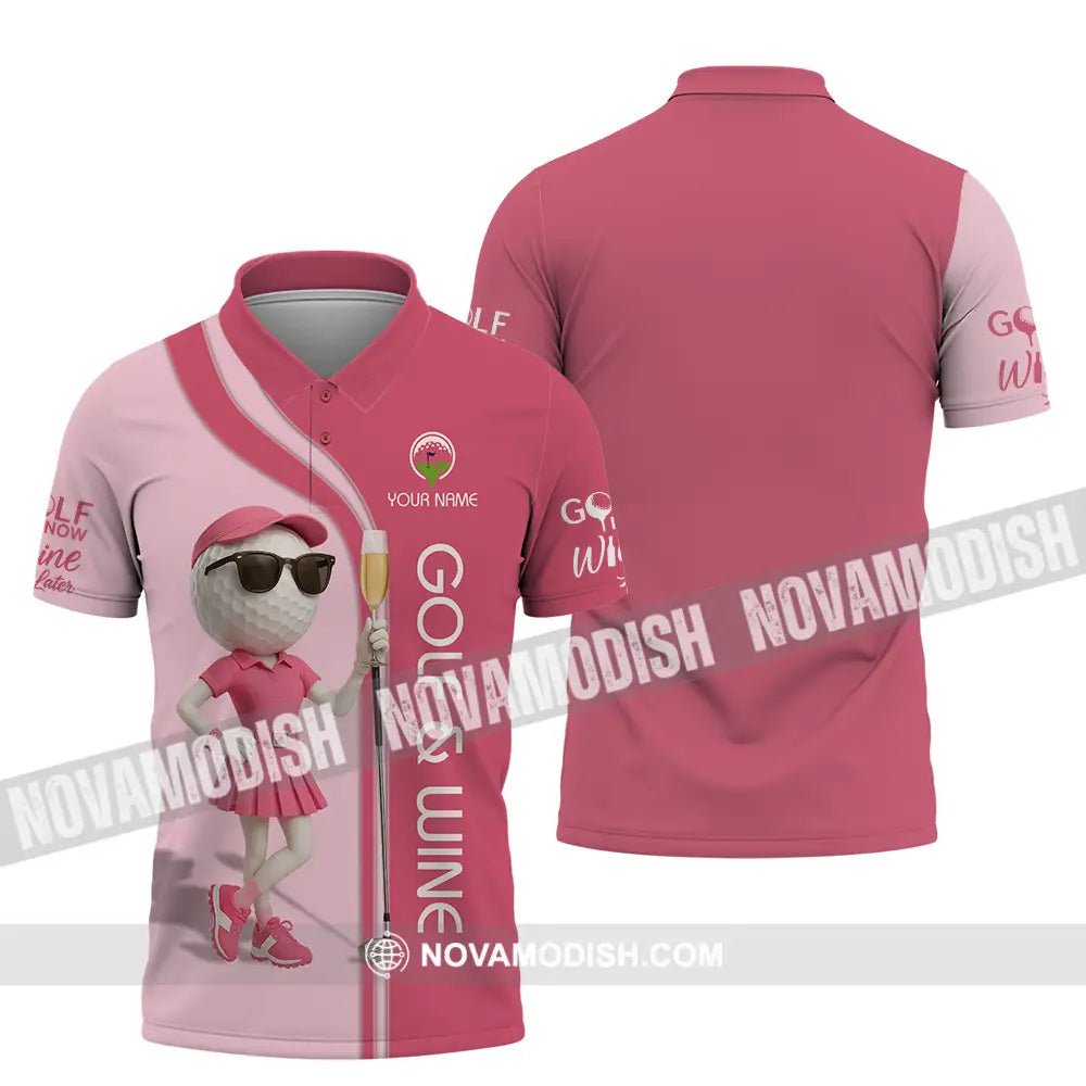 Women Shirt - Custom Golf And Wine Shirt Polo Shirt / S T-shirt