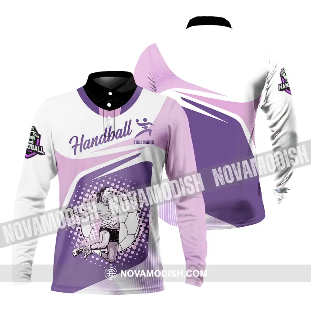 Women Shirt - Custom Handball 3D Shirt - Long Sleeve Polo / S - T-shirt
