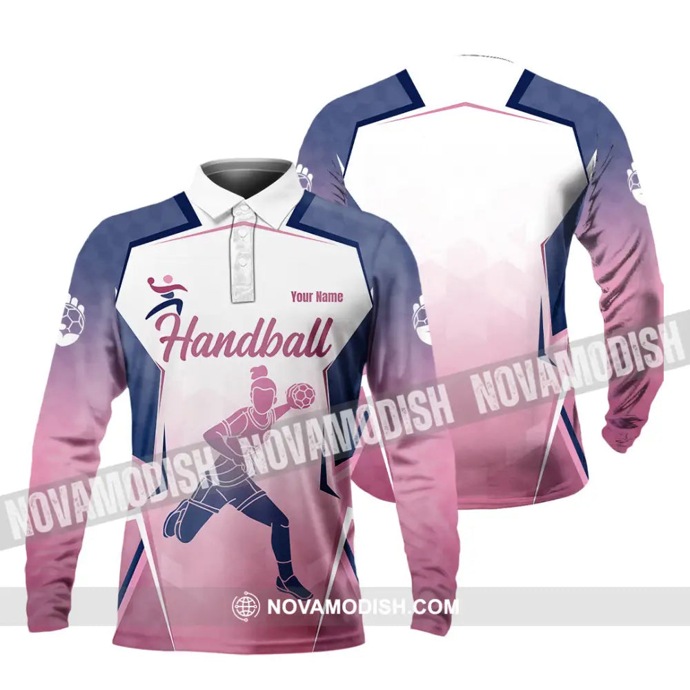 Women Shirt - Custom Handball 3D Shirt - Long Sleeve Polo / S - T-shirt