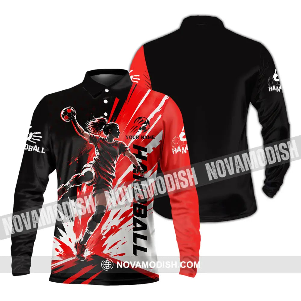 Women Shirt - Custom Handball Shirt - Long Sleeve Polo / S - T-shirt