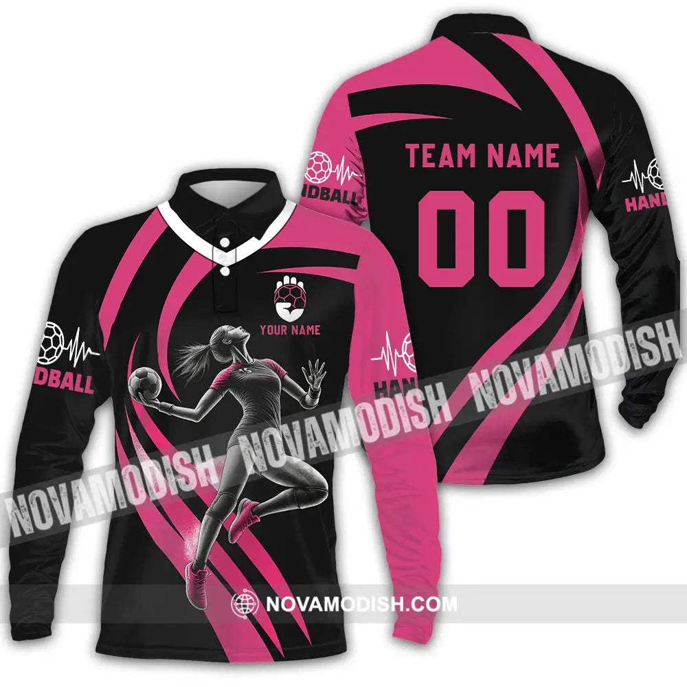 Women Shirt - Custom Handball Player Shirt Long Sleeve Polo / S T-shirt