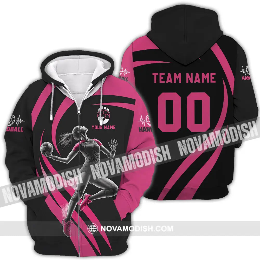 Women Shirt - Custom Handball Player Shirt Zipper Hoodie / S T-shirt