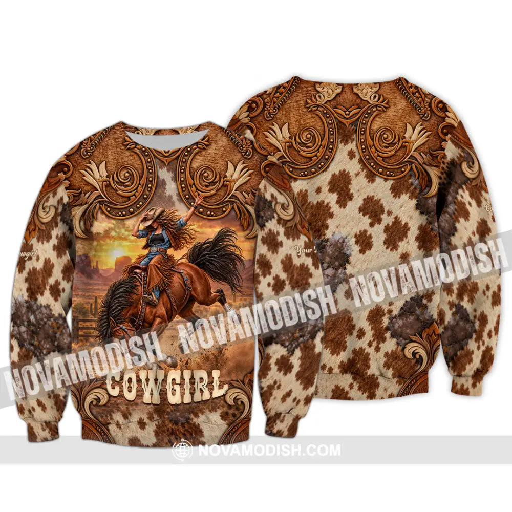Women Shirt - Custom Horse Girl Cowgirl Shirt - Long Sleeve / S - T-shirt