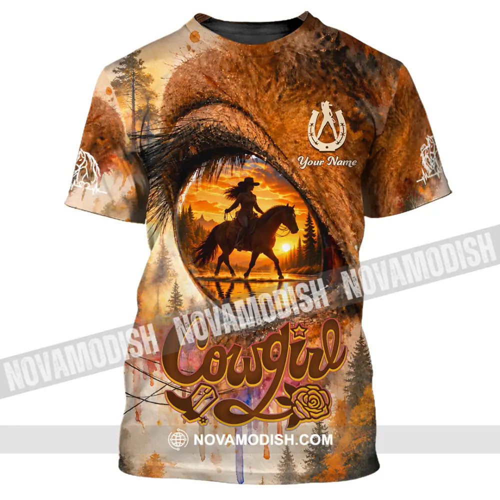 Women Shirt - Custom Horse Girl Cowgirl Shirt - T-Shirt / S - T-shirt