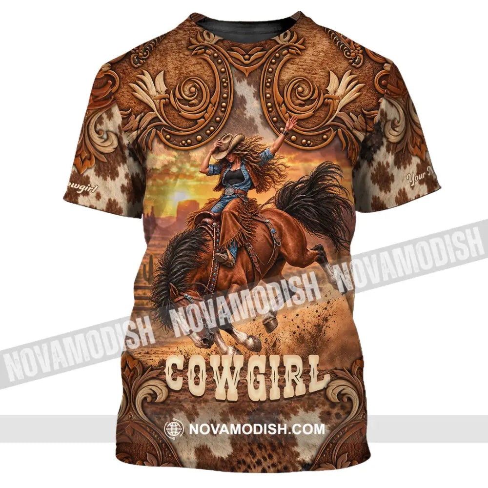 Women Shirt - Custom Horse Girl Cowgirl Shirt - T-Shirt / S - T-shirt