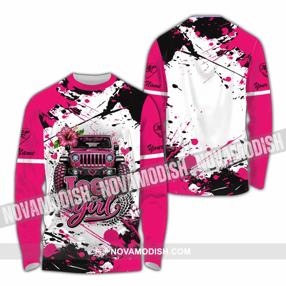 Women Shirt - Custom Jeep Girl Shirt - Long Sleeve Shirt / S - T-shirt