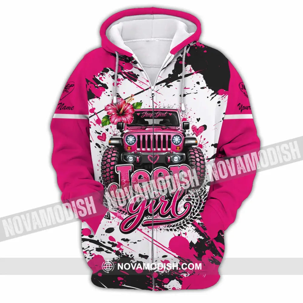 Women Shirt - Custom Jeep Girl Shirt - Zipper Hoodie / S - T-shirt