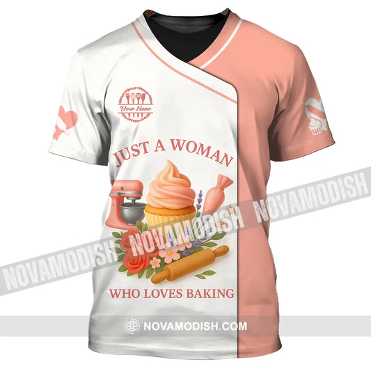 Women Shirt - Custom Just A Woman Who Love Baking Shirt T-Shirt / S T-shirt