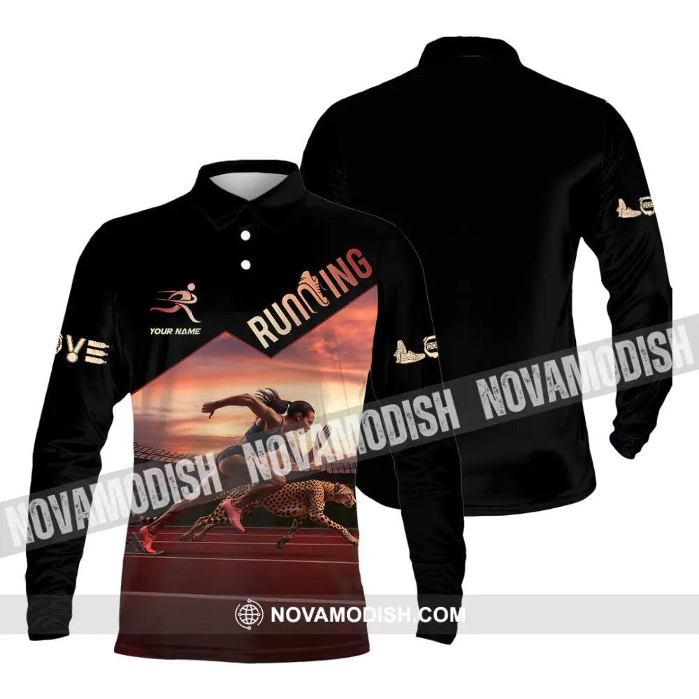 Women Shirt - Custom Love Running Player Shirt Long Sleeve Polo / S T-shirt