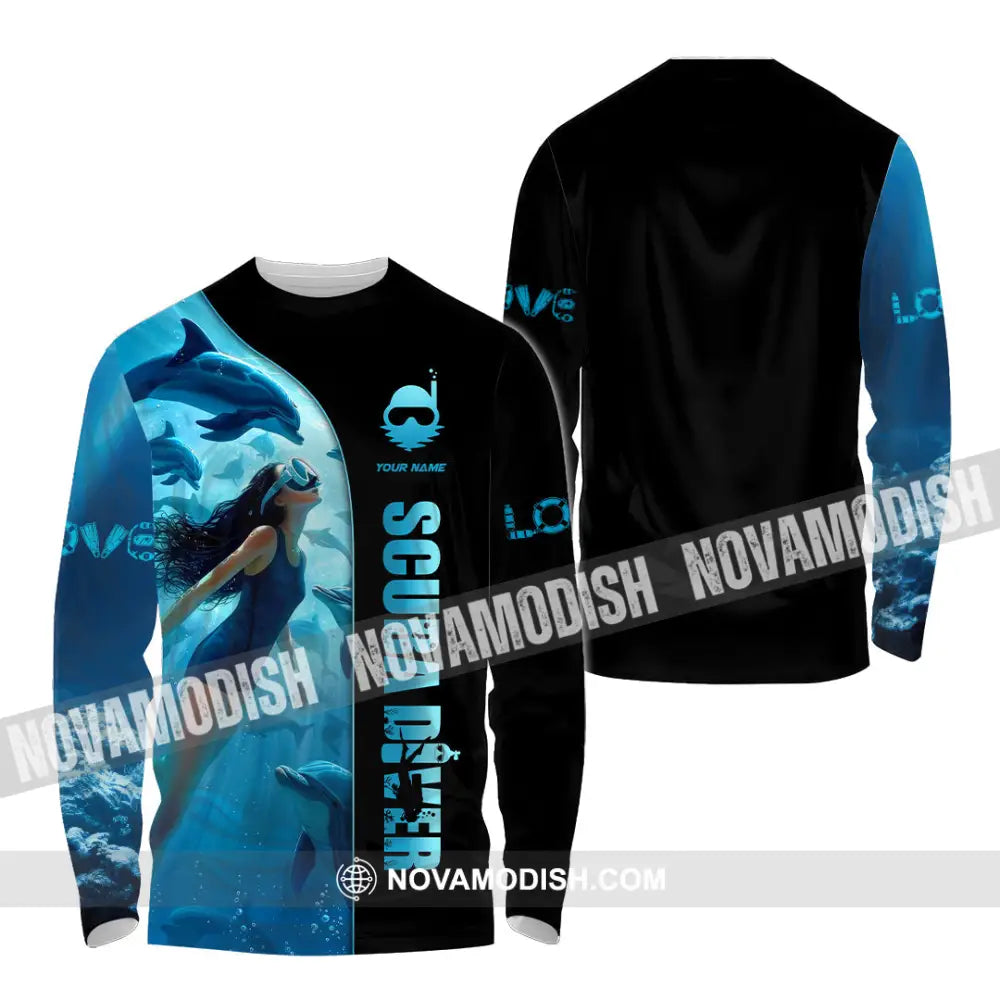Women Shirt - Custom Love Scuba Diving Shirt For Diver Long Sleeve Shirt / S T-shirt