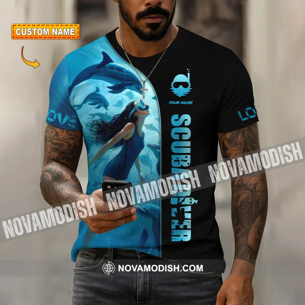 Women Shirt - Custom Love Scuba Diving Shirt For Diver T-shirt