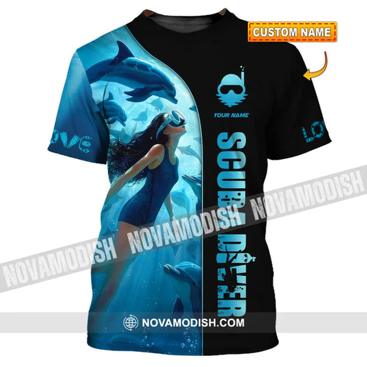 Women Shirt - Custom Love Scuba Diving Shirt For Diver T-shirt