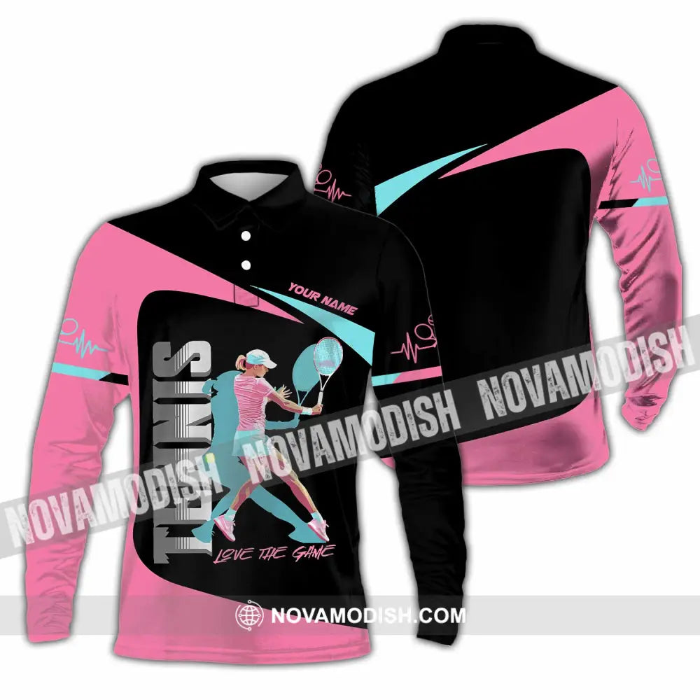 Women Shirt - Custom Love The Game Tennis Lover Shirt Long Sleeve Polo / S T-shirt
