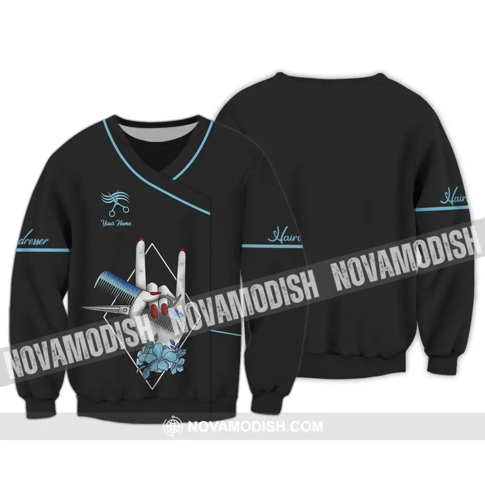 Women Shirt - Custom Name Shirt - Gift For Queen Hairdresser Long Sleeve / S T-shirt