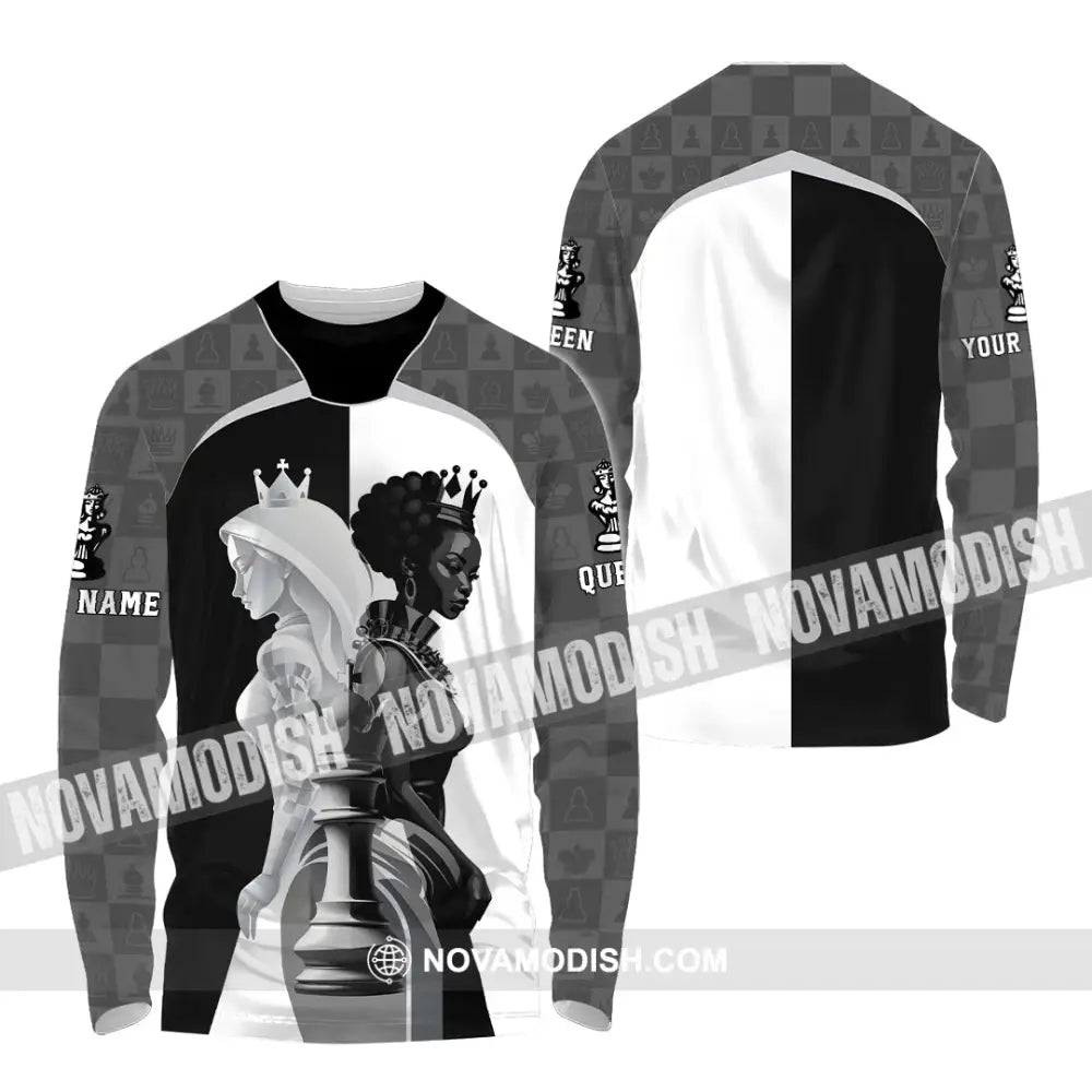 Women Shirt - Custom Queen Of Chess Shirt Long Sleeve Shirt / S T-shirt