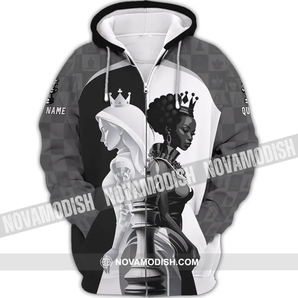 Women Shirt - Custom Queen Of Chess Shirt Zipper Hoodie / S T-shirt