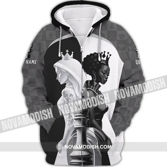 Women Shirt - Custom Queen Of Chess Shirt Zipper Hoodie / S T-shirt