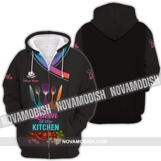 Women Shirt - Custom Queen Of The Kitchen Master Chef Shirt Zipper Hoodie / S T-shirt