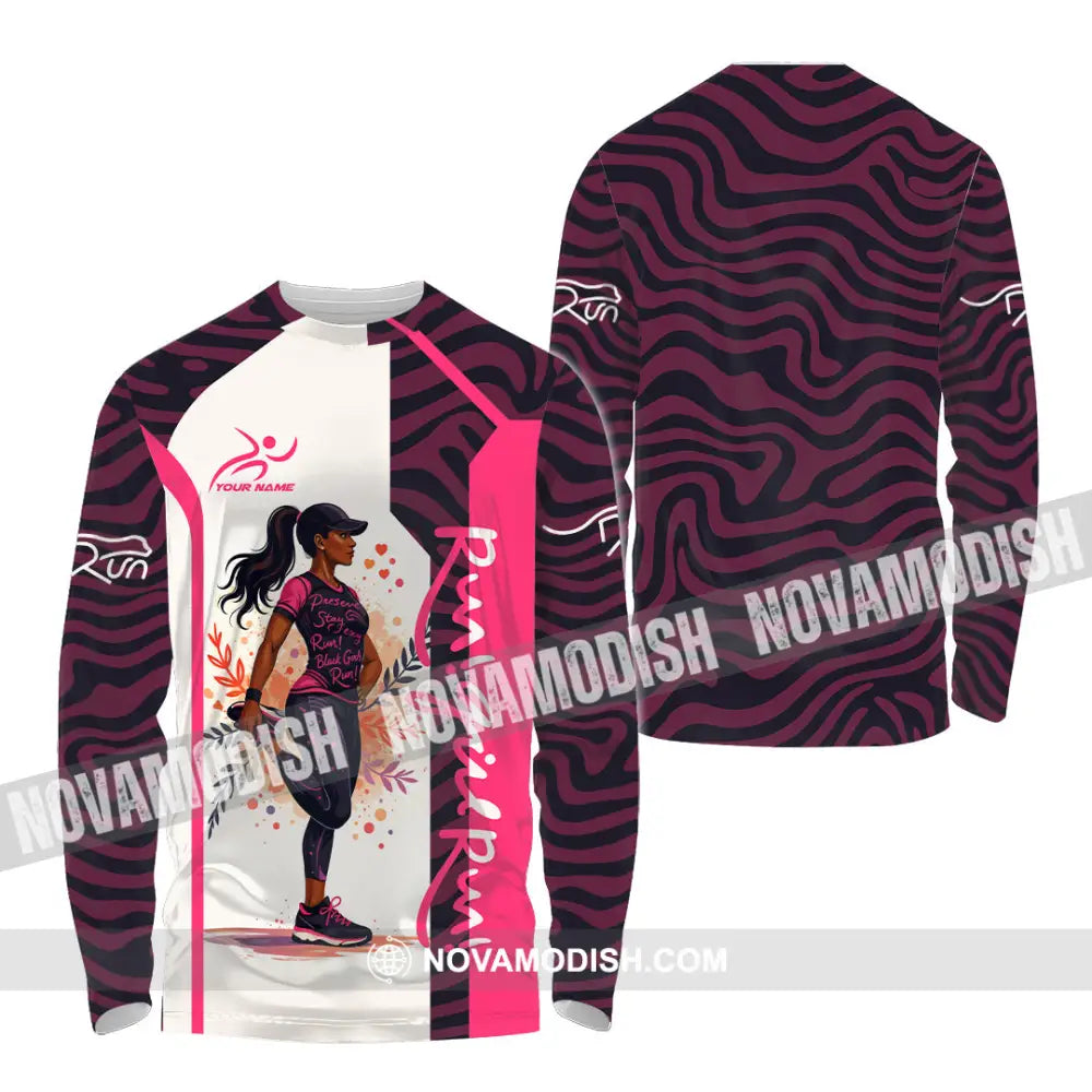 Women Shirt - Custom Run Girl Run 3D Shirt Long Sleeve Shirt / S T-shirt