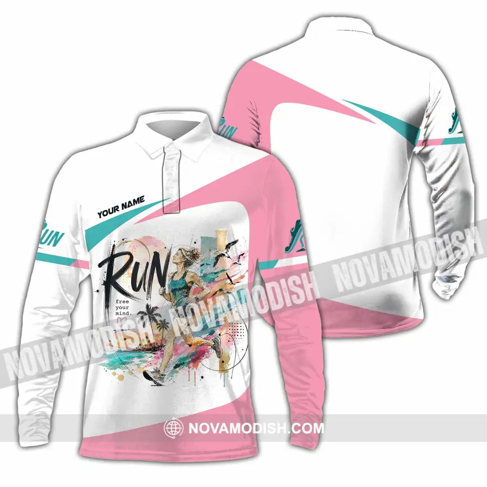 Women Shirt - Custom Running Shirt - Long Sleeve Polo / S - T-shirt