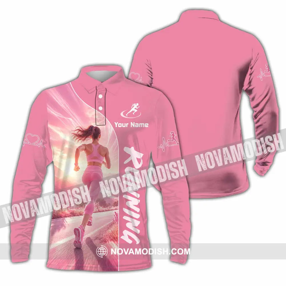 Women Shirt - Custom Running Shirt - Long Sleeve Polo / S - T-shirt