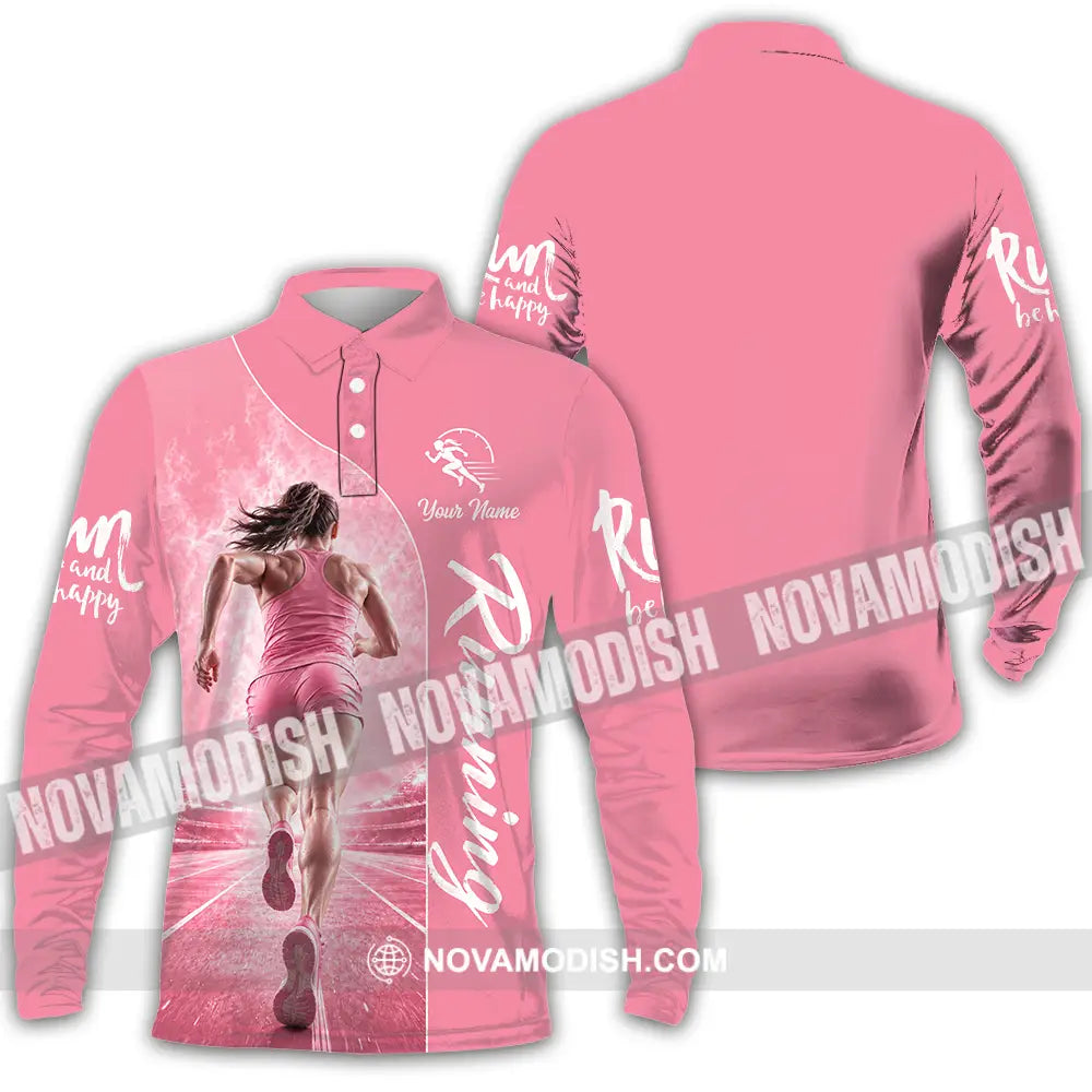 Women Shirt - Custom Running Shirt - Long Sleeve Polo / S - T-shirt