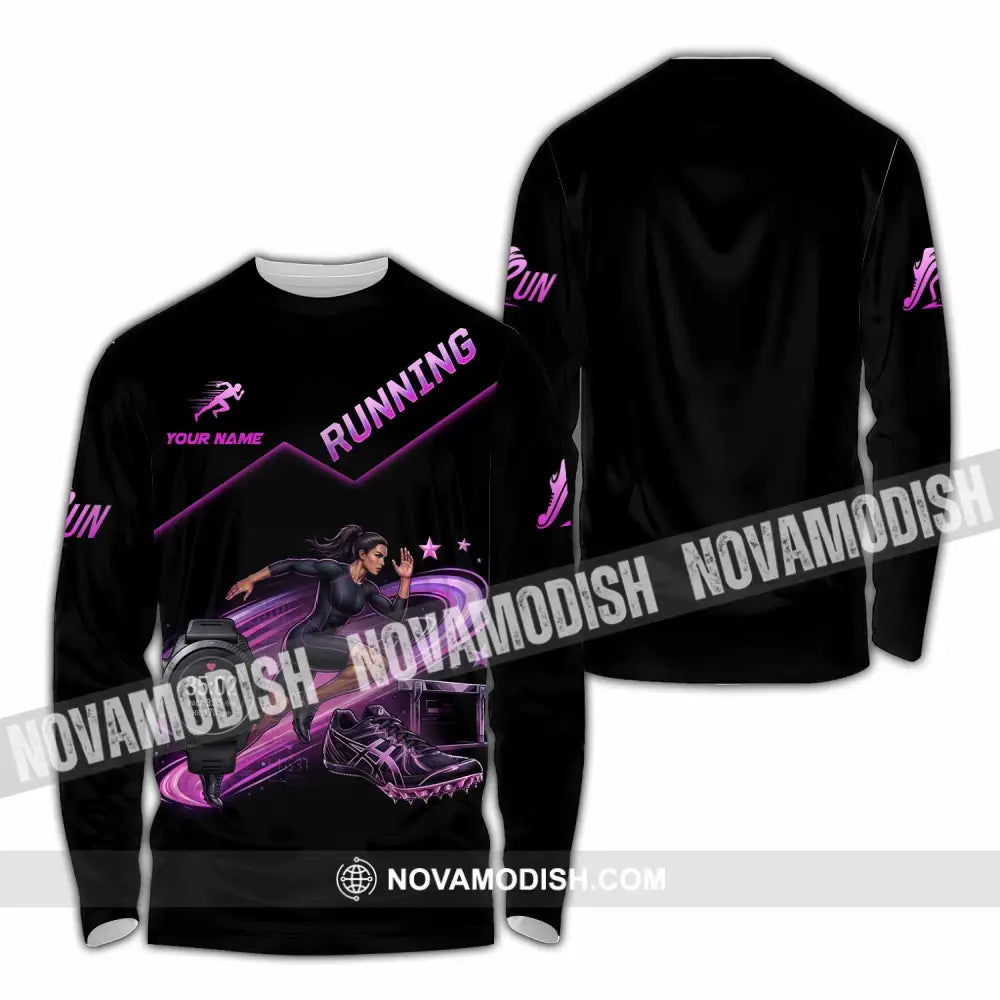 Women Shirt - Custom Running Shirt - Long Sleeve Shirt / S - T-shirt
