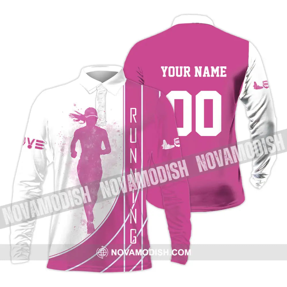 Women Shirt - Custom Running Lover Shirt Long Sleeve Polo / S T-shirt