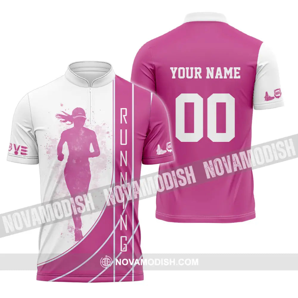 Women Shirt - Custom Running Lover Shirt Zipper Polo Shirt / S T-shirt