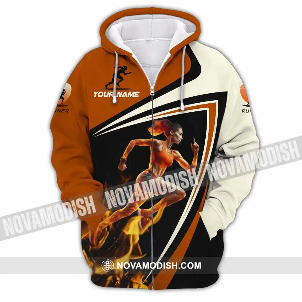 Women Shirt - Custom Running Women Runner Shirt Zipper Hoodie / S T-shirt
