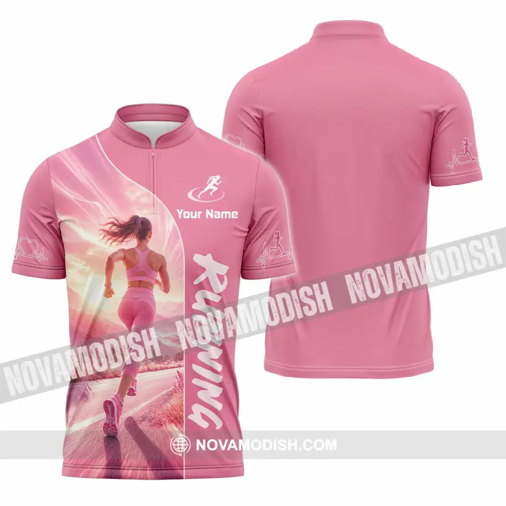 Women Shirt - Custom Running Shirt - Zipper Polo Shirt / S - T-shirt