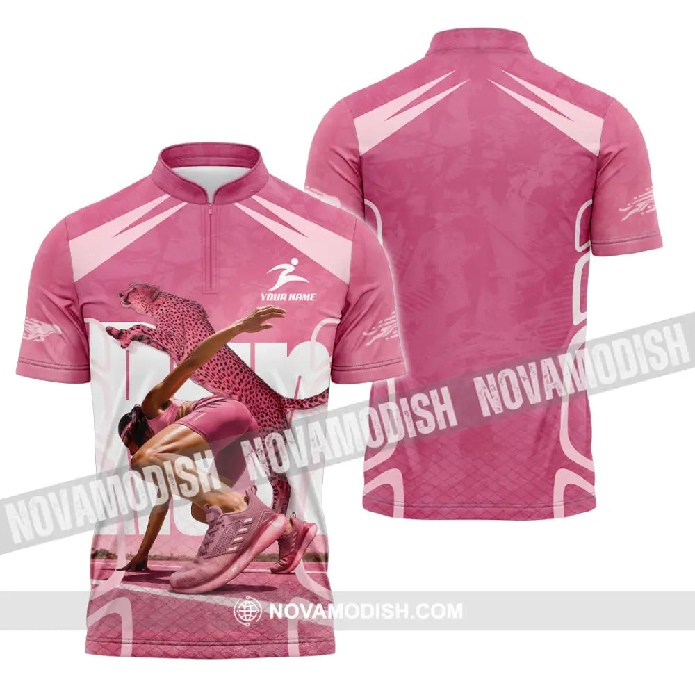 Women Shirt - Custom Running Shirt - Zipper Polo Shirt / S - T-shirt