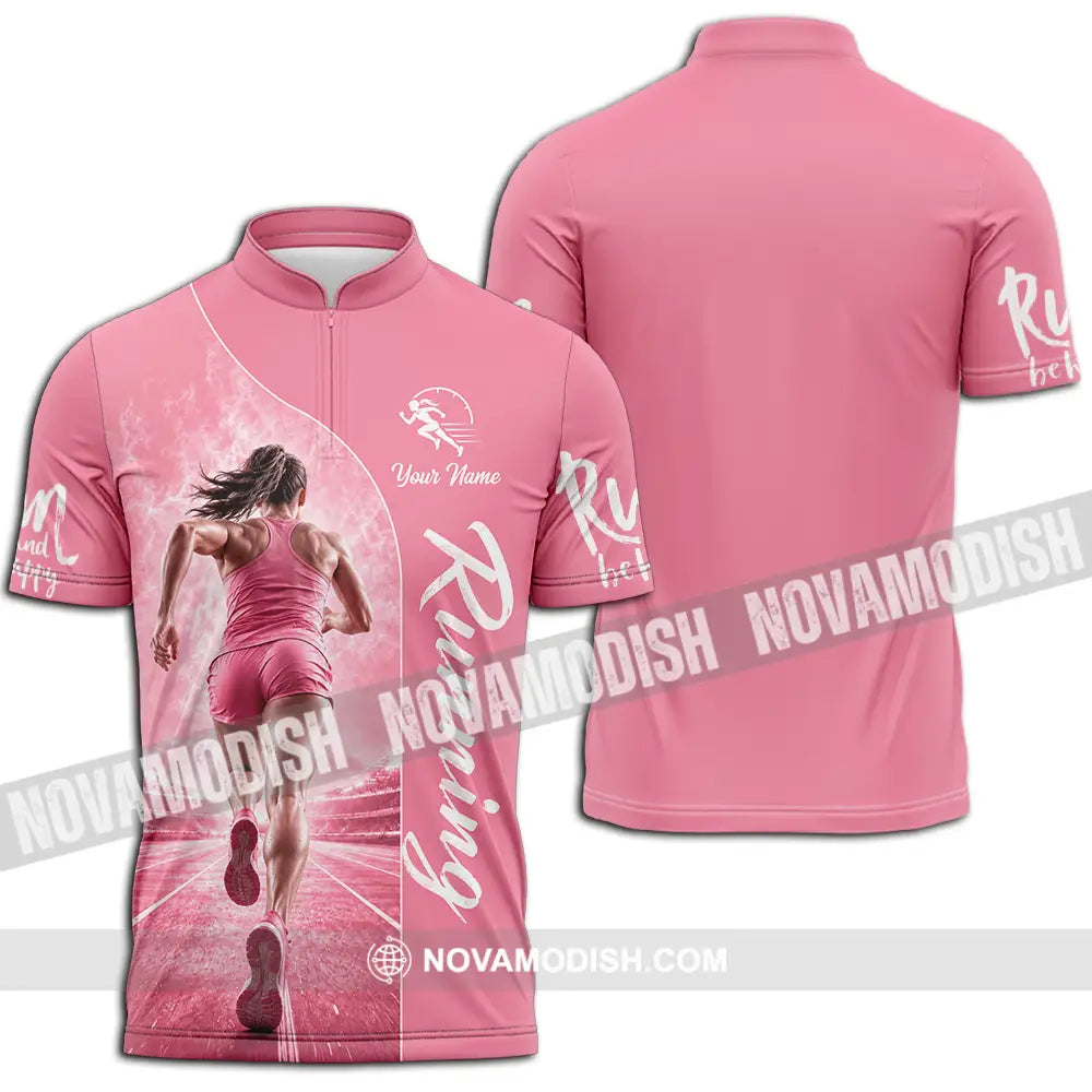 Women Shirt - Custom Running Shirt - Zipper Polo Shirt / S - T-shirt