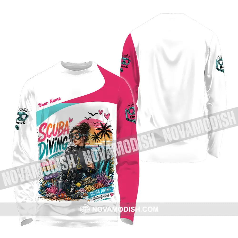 Women Shirt - Custom Scuba Diving Shirt - Long Sleeve Shirt / S - T-shirt