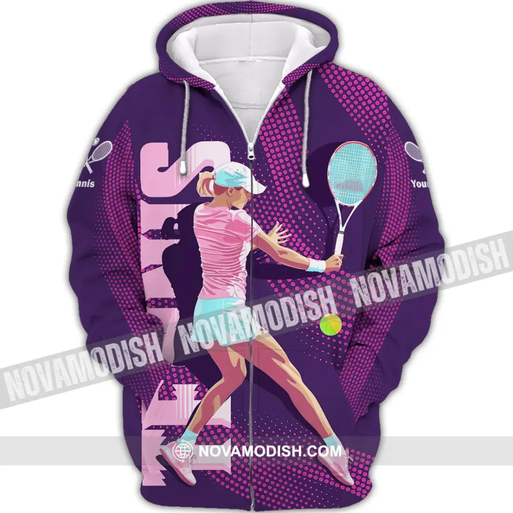 Women Shirt - Custom Tennis 3D Shirt Zipper Hoodie / S T-shirt