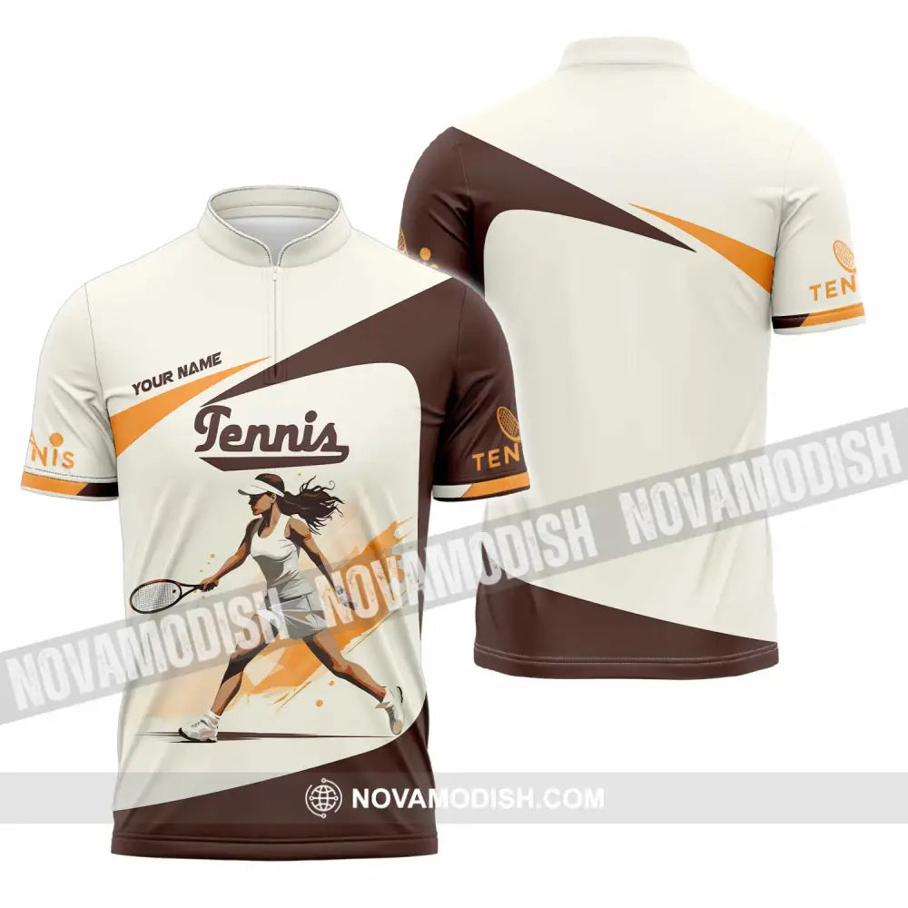 Women Shirt - Custom Tennis Shirt Zipper Polo Shirt / S T-shirt