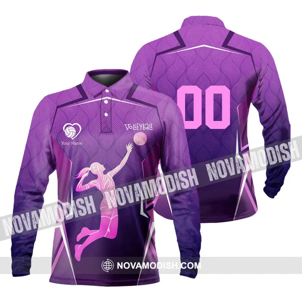 Women Shirt - Custom Volleyball 3D Shirt - Long Sleeve Polo / S - T-shirt