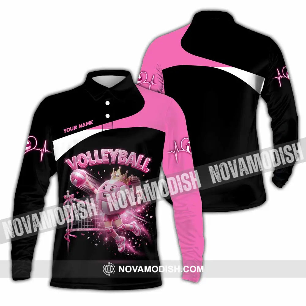 Women Shirt - Custom Volleyball Queen Shirt - Long Sleeve Polo / S - T-shirt