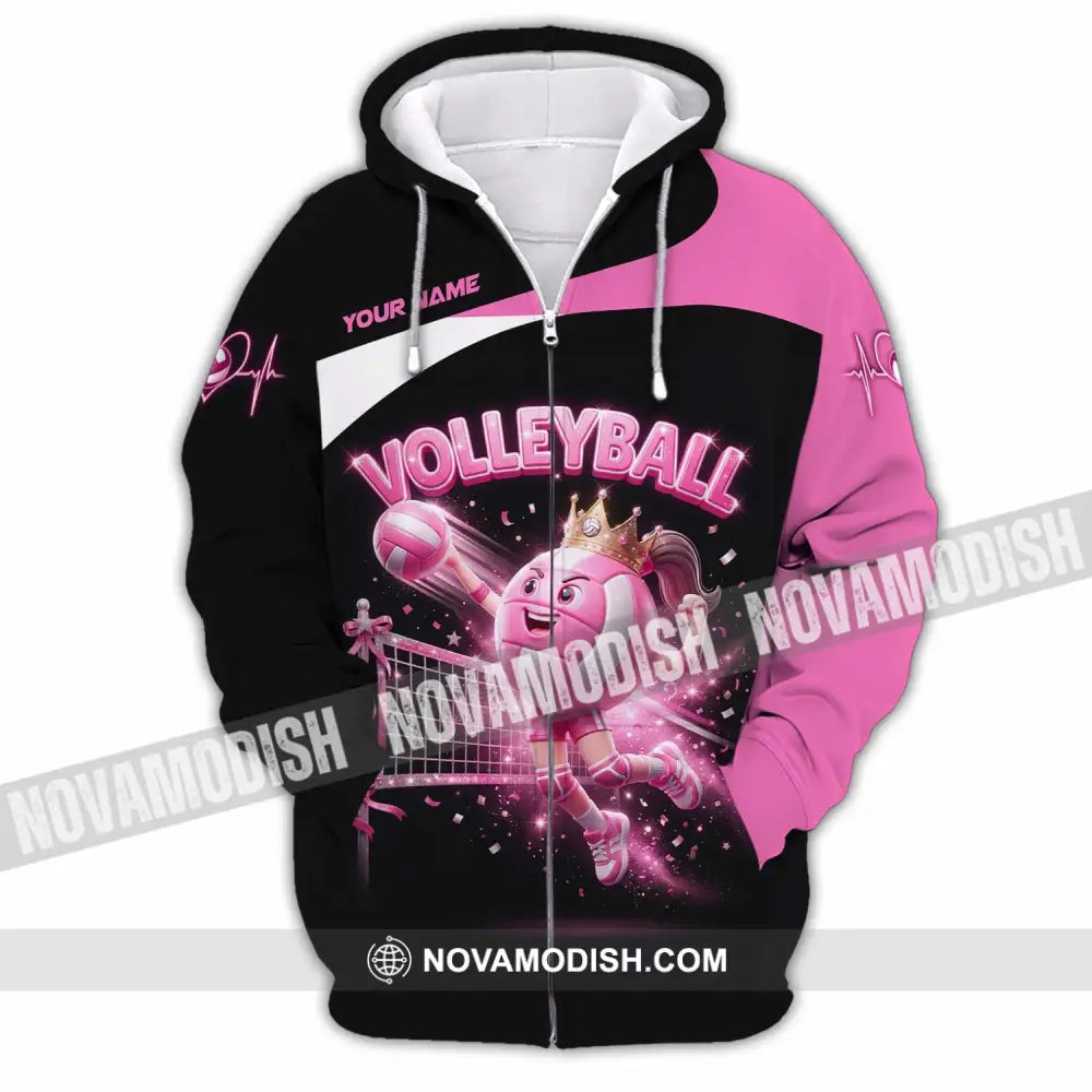 Women Shirt - Custom Volleyball Queen Shirt - Zipper Hoodie / S - T-shirt