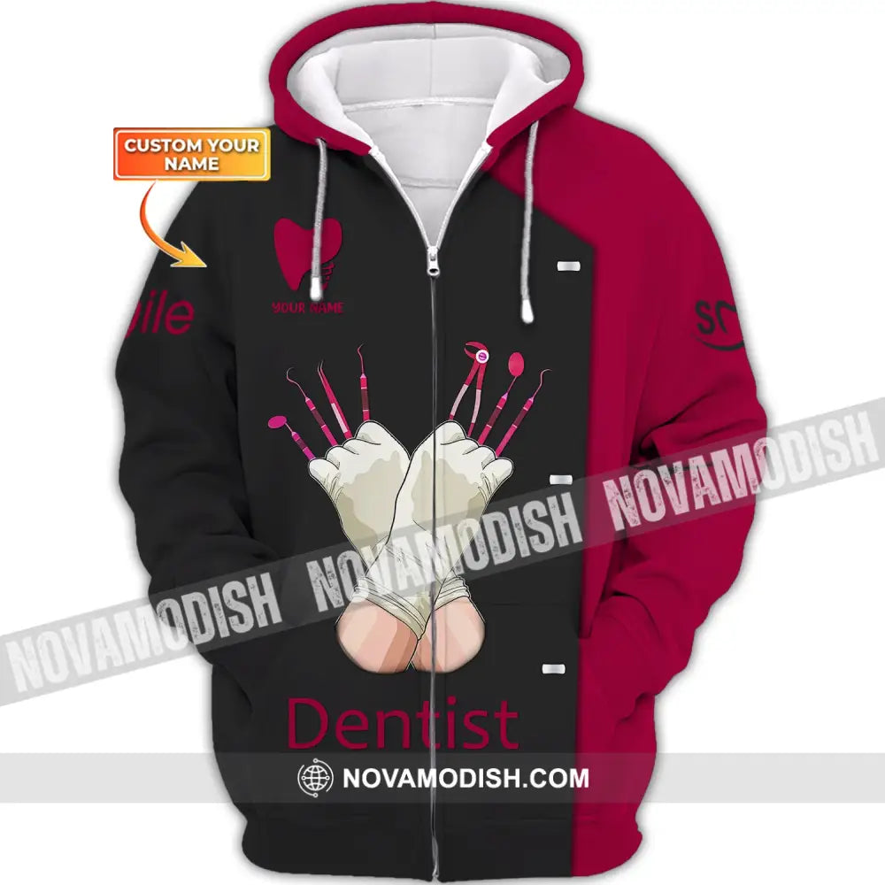 Women Shirt Dental Dentist Hoodie Sportwear Zipper / S T-Shirt