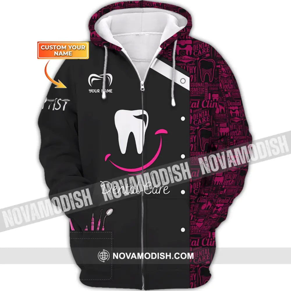 Women Shirt Dental Dentist Hoodie Sportwear Zipper / S T-Shirt